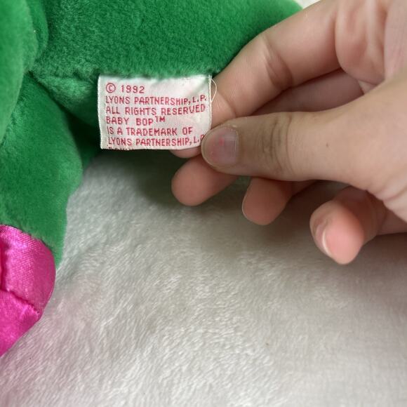 Vintage Plush 1992 Baby Bop from Barney Plush 13" by Lyon Group Green Purple - Picture 7 of 9